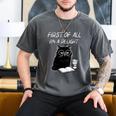 Women's First Of All I’m A Delight Cute Cat Books Coffee Humor Men's Comfort Colors T-Shirt Pepper