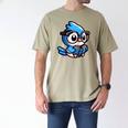Adorable Book Lover Blue Jay With Reading Glasses Cute Raglan Baseball Tee Men's Comfort Colors T-Shirt Khaki