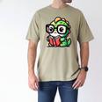 Adorable Book Lover Iguana With Reading Glasses Cute Men's Comfort Colors T-Shirt Khaki