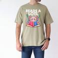 Axolotl Books Readsalotl Reading Bookworm Boys Girls Men's Comfort Colors T-Shirt Khaki