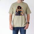 Back To School Afro Melanin Girl Reading Book Bookworm Men's Comfort Colors T-Shirt Khaki