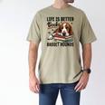 Basset Hound Dog Breed Life Is Better With Books And a For Men Women Girls Kids Men's Comfort Colors T-Shirt Khaki