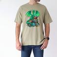 Book Dragon Reading Fantasy Men's Comfort Colors T-Shirt Khaki Book Dragon Reading Fantasy Men's Comfort Colors T-Shirt Khaki