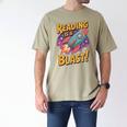 Book Lover Kids And Adults Reading Is a Blast Rocket Ship Men's Comfort Colors T-Shirt Khaki