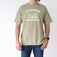 Book Lover Quote Life Happens Books Help Bookworm Humor Men's Comfort Colors T-Shirt Khaki