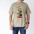 Book Stack With Flowers Reading Lover Bookish Men's Comfort Colors T-Shirt Khaki
