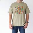 Book Tree All Is Calm Said No Teacher Ever Christmas Men's Comfort Colors T-Shirt Khaki Book Tree All Is Calm Said No Teacher Ever Christmas Men's Comfort Colors T-Shirt Khaki