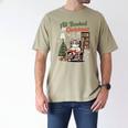 All Booked For Christmas Cute Bookish Cat Lover Men's Comfort Colors T-Shirt Khaki