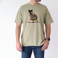 Cat Book Flowers Men's Comfort Colors T-Shirt Khaki Cat Book Flowers Men's Comfort Colors T-Shirt Khaki