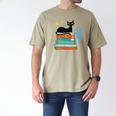Cat And Books Retro Midcentury Mid Century Aesthetic Men's Comfort Colors T-Shirt Khaki Cat And Books Retro Midcentury Mid Century Aesthetic Men's Comfort Colors T-Shirt Khaki