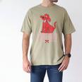 Clifford The Big Red Dog Pink Text With Bow Illustrated Book Men's Comfort Colors T-Shirt Khaki Clifford The Big Red Dog Pink Text With Bow Illustrated Book Men's Comfort Colors T-Shirt Khaki