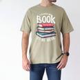 I Closed My Book To Be Here Books Lover Bookworm Men's Comfort Colors T-Shirt Khaki
