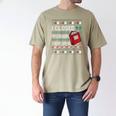 I Closed My Book To Be Here Ugly Christmas Sweater Men's Comfort Colors T-Shirt Khaki I Closed My Book To Be Here Ugly Christmas Sweater Men's Comfort Colors T-Shirt Khaki