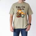 Coffee Cats And Books Lover For Women & Girls Coffee Men's Comfort Colors T-Shirt Khaki