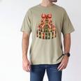 Coquette Christmas Book Tree Xmas Lights Librarian Teacher Men's Comfort Colors T-Shirt Khaki