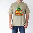 Cute Cats Reading Books Christmas Tree Men's Comfort Colors T-Shirt Khaki