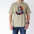 Cute Dog Basset Hound Reading Book Men's Comfort Colors T-Shirt Khaki
