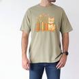 Cute Kawaii Cat Books Flowers Men's Comfort Colors T-Shirt Khaki