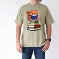 Cute Kawaii Kids Reading Books Glasses Red Panda Lover Men's Comfort Colors T-Shirt Khaki