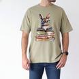 Cute Reading Bunny With Glasses Books Bookworm Reader Book Premium Tri-Blend Men's Comfort Colors T-Shirt Khaki