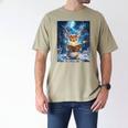 Deer Reads Book Women Girls Reindeer Men's Comfort Colors T-Shirt Khaki