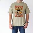 Dogs Coffee Reading Book Lover Men's Comfort Colors T-Shirt Khaki Dogs Coffee Reading Book Lover Men's Comfort Colors T-Shirt Khaki