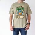 Earth Day Save Earth It´s Only Planet With Books Reader Men's Comfort Colors T-Shirt Khaki