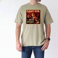 Fight Evil Read Books Propaganda Poster Men's Comfort Colors T-Shirt Khaki