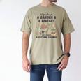 Gardening & Library Lover Books Reading Plants Cute Men's Comfort Colors T-Shirt Khaki