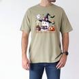 Ghost Reading Book Coquette Bow Halloween Girl Toddler Kid Premium Men's Comfort Colors T-Shirt Khaki