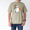 Ghost Reading Books Halloween Library Men's Comfort Colors T-Shirt Khaki