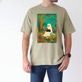 Groovy Ghost Reading Book Cat Halloween Ghost Teacher Men's Comfort Colors T-Shirt Khaki