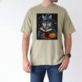 Halloween Girls Boys Cute Wolf Book Pumpkin Kids Halloween Men's Comfort Colors T-Shirt Khaki