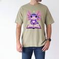 Kawaii Axolotl Cute Axolotls Reading Book Men's Comfort Colors T-Shirt Khaki