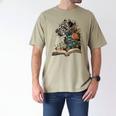 Leopard Book Flower Men's Comfort Colors T-Shirt Khaki