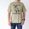 Life Is Better With Books Cats And Coffee Shirt Men's Comfort Colors T-Shirt Khaki