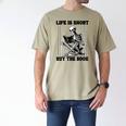 Life Is Short Buy The Book Skeleton Book Lover Reading Men's Comfort Colors T-Shirt Khaki