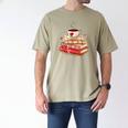 Love Book Coffee Heart Coquette Bow Valentines Day Men's Comfort Colors T-Shirt Khaki