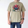 Octopus Reading Book Coffee Lover Bookaholic Bookworm Reader Men's Comfort Colors T-Shirt Khaki