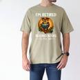Owl I'm Retired Reading Books Is My Job Men's Comfort Colors T-Shirt Khaki