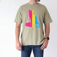 Pansexual Pride Celestial Cat Sitting Book LGBTQ Pan Colors Men Women Men's Comfort Colors T-Shirt Khaki