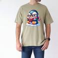 Penguin Reading a Book Animal Men's Comfort Colors T-Shirt Khaki Penguin Reading a Book Animal Men's Comfort Colors T-Shirt Khaki