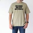 PRO Books PRO Cats Anti People Men's Comfort Colors T-Shirt Khaki