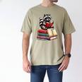 Raccoon Reading Books Matching Bookworm Readers Librarian Men's Comfort Colors T-Shirt Khaki