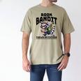 Racoon-Bookworm-Book Bandit-Fueled By Fiction Men's Comfort Colors T-Shirt Khaki