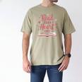 Read Your Heart Out Book Escape Into Stories Men's Comfort Colors T-Shirt Khaki