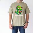 Readasaurus Reading Dinosaur Book Reader Bookworm Men's Comfort Colors T-Shirt Khaki
