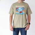 Readsolotl Blue Kawaii Axolotl Book Lover Reading Retro Men's Comfort Colors T-Shirt Khaki