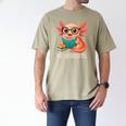Readsolotl Kawaii Axolotl Reading Book Lover Men's Comfort Colors T-Shirt Khaki