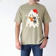 Retro Ghost Reading Book With Cat Bookish Club Christmas Men Women Kids Men's Comfort Colors T-Shirt Khaki